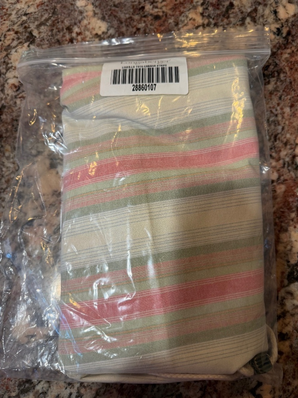 Longaberger Cabana Stripe Liner with drawstring for Large Boardwalk Basket